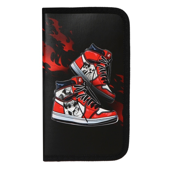 Пенал 1 секция 115 х 205 х 30 мм, Calligrata  Пенал 1 секция 115 х 205 х 30 мм, Calligrata "Кеды аниме", ламинированный картон