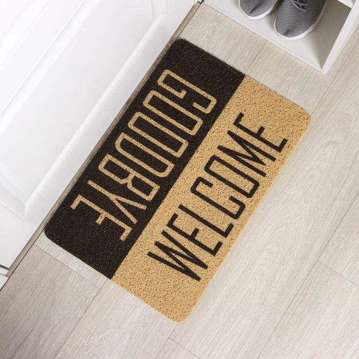 Коврик придверный грязезащитный Доляна «Здравствуйте. Досвидания», 40×60 см Коврик придверный грязезащитный Доляна «Здравствуйте. Досвидания», 40×60 см