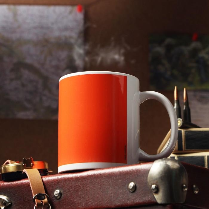 Кружка «С 23 февраля. Оранжевое поле», с нанесением Кружка «С 23 февраля. Оранжевое поле», с нанесением