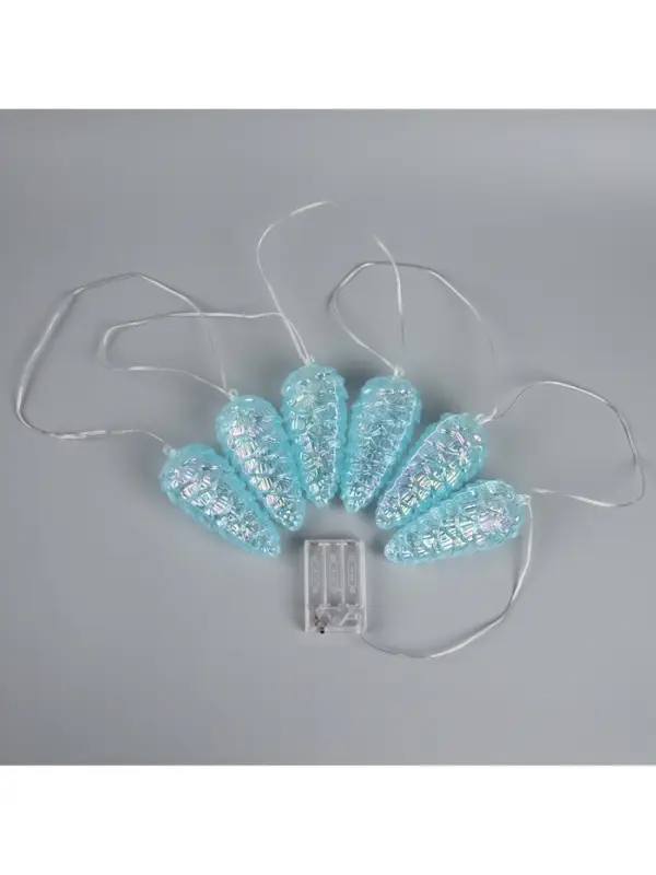 Гирлянда &laquo;Нить-грозди&raquo; 230 см, прозрачная нить, &laquo;Шишки&raquo;, 30 LED, 4.5 В, от батареек AAх3, свечение тёплое белое