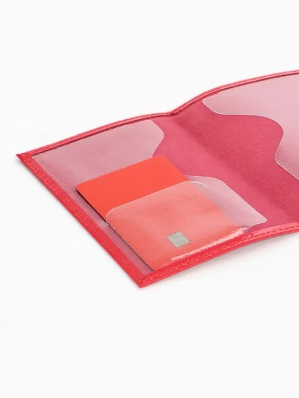 Обложка для паспорта, натуральная кожа, тиснение фольгой, гладкая, розовая