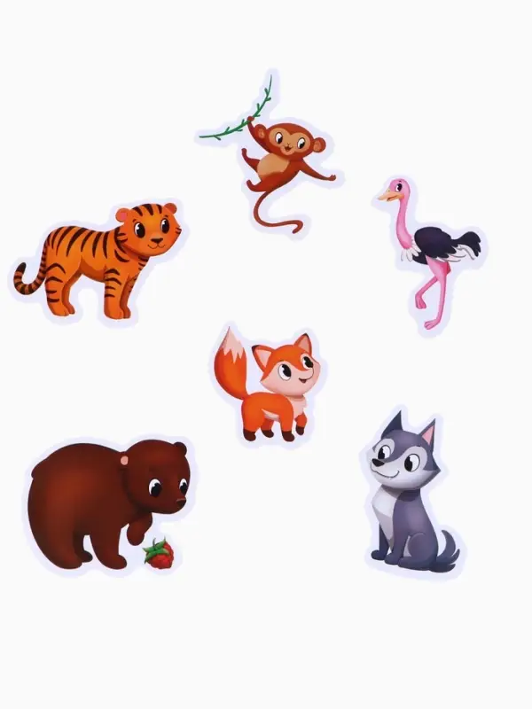 Игрушки - стикеры для купания в ванне &laquo;Зоопарк&raquo;, EVA, набор 12 шт.