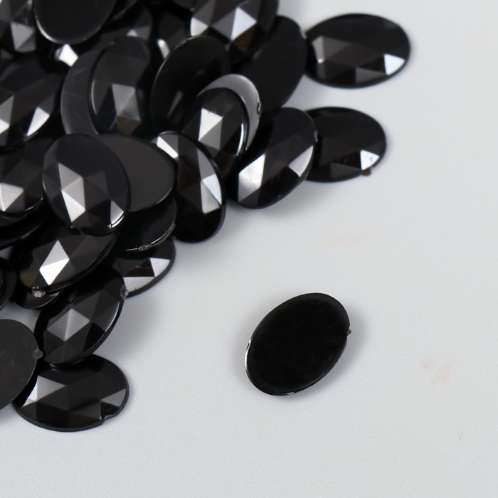 Декор для творчества пластик Декор для творчества пластик "Стразы овал. Полночь" набор 150 шт 1х1,4 см