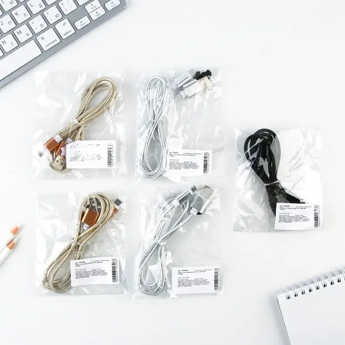 Кабель с доп элементом Micro USB, цвет микс.