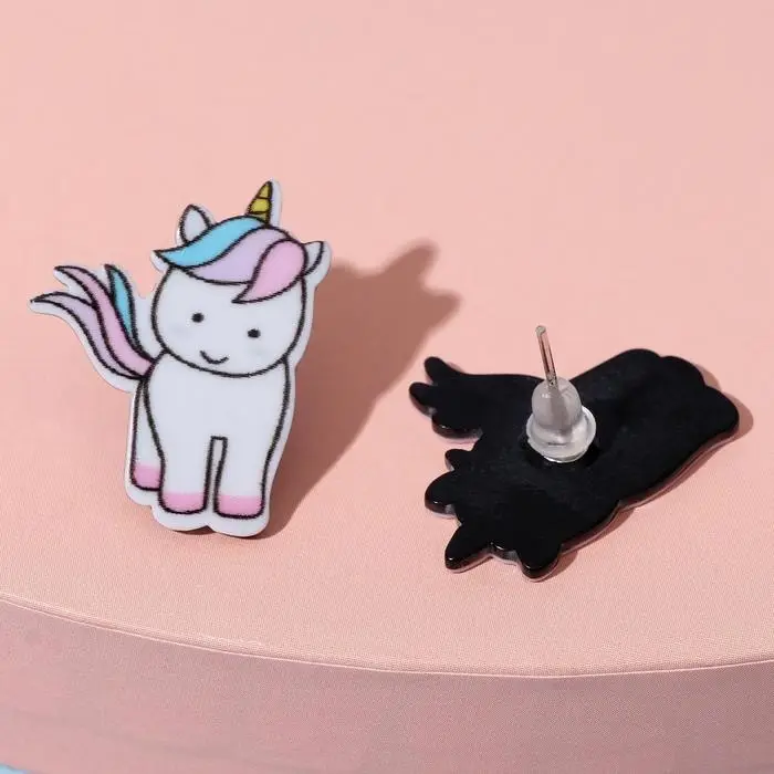 Серьги детские «Выбражулька» единорожки, цветные в серебре Серьги детские «Выбражулька» единорожки, цветные в серебре