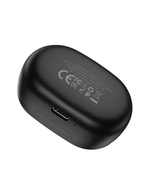 Наушники беспроводные Hoco E11, TWS, вакуумные, Bluetooth 5.1, 40/300 мАч, шумоподавление, чёрные