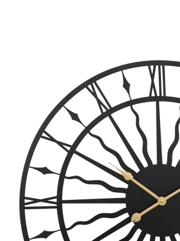 Часы настенные интерьерные &laquo;Солнце&raquo;, серия: Лофт, металл, бесшумные, плавный ход, d=80 см, от батарейки 1&times;АА