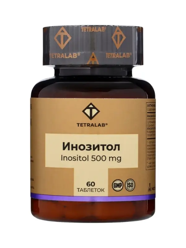 Инозитол TETRALAB, поддержка работы мозга, нервной системы и обмена веществ, 500  мг, 60 таблеток