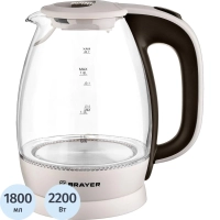 Чайник электрический BRAYER BR1045BN, 2200 Вт, 1,8 л, высококач. Стекло