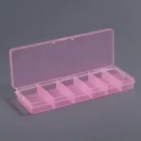 Органайзер для хранения мелочей, 12 секций, размер 18.4&times;6.7&times;2 см, прозрачный, розовый