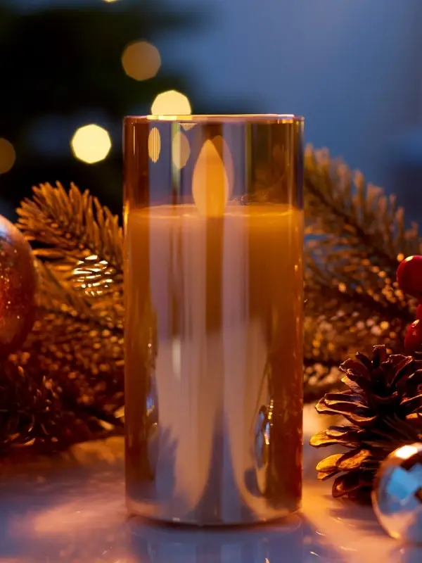 Светодиодная свеча "Золотистая" 12х5.5 см, AAx2 (не в компл.), Т/БЕЛЫЙ