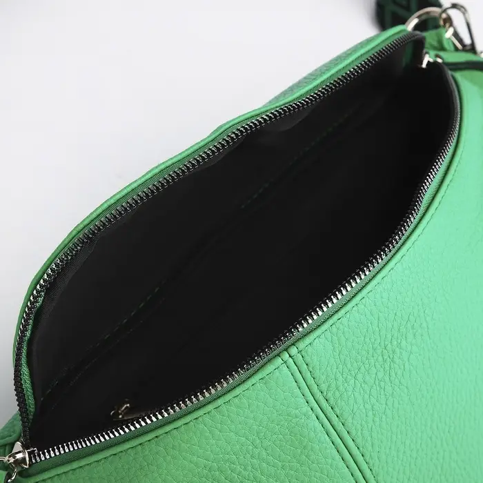 Сумка женская кросс-боди на молнии, 34&times;11&times;17 см, зелёная