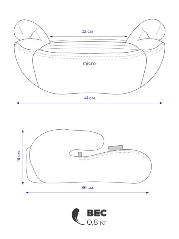 Автокресло - бустер Rant Micro группа 3 (22-36 кг), черный