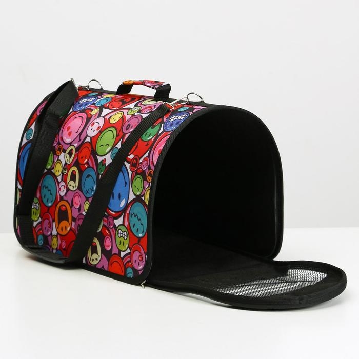 Сумка - переноскара для животных, каркасная, ПВХ, 46 х 28 х 29 см, микс цветов Сумка - переноскара для животных, каркасная, ПВХ, 46 х 28 х 29 см, микс цветов