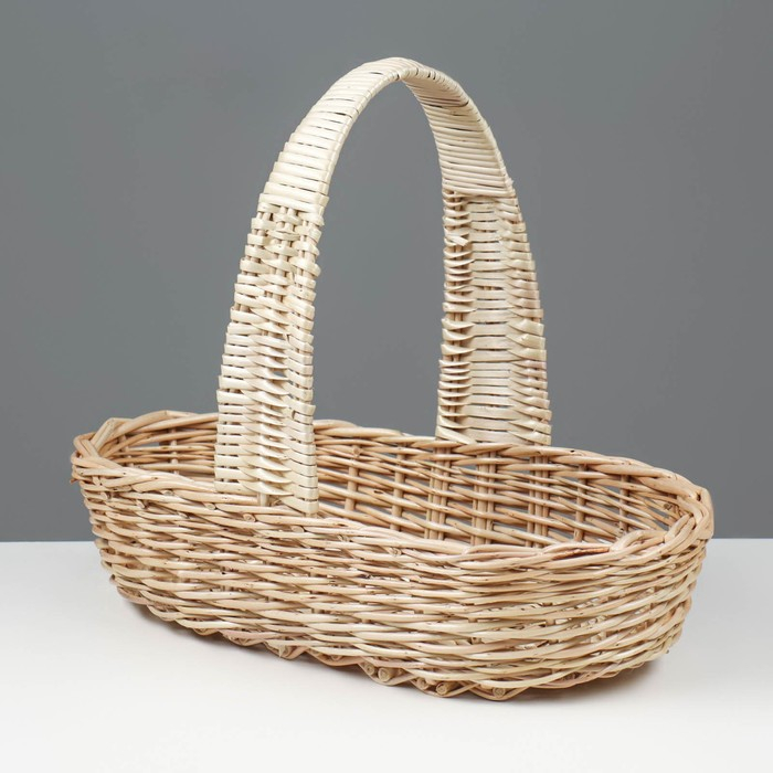 Корзина продуктовая, 37×16×8/27 см, ручное плетение, ива Корзина продуктовая, 37×16×8/27 см, ручное плетение, ива