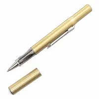 Ручка подарочная шариковая Calligrata, в футляре из кожзама, корпус золотистый, магнитный колпачок