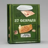 Пакет подарочный ламинированный, упаковка, &laquo;23 февраля&raquo;, S 12&times;15&times;5.5 см