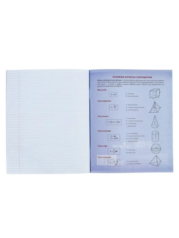 Предметная тетрадь по геометрии Calligrata &laquo;Пиксели&raquo;, 36 листов, в клетку, со справочным материалом, обложка из мелованного картона