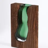 Ваза для цветов &laquo;Сэтернино&raquo;, 24&times;14.5 см, стекло, коричнево-зелёная