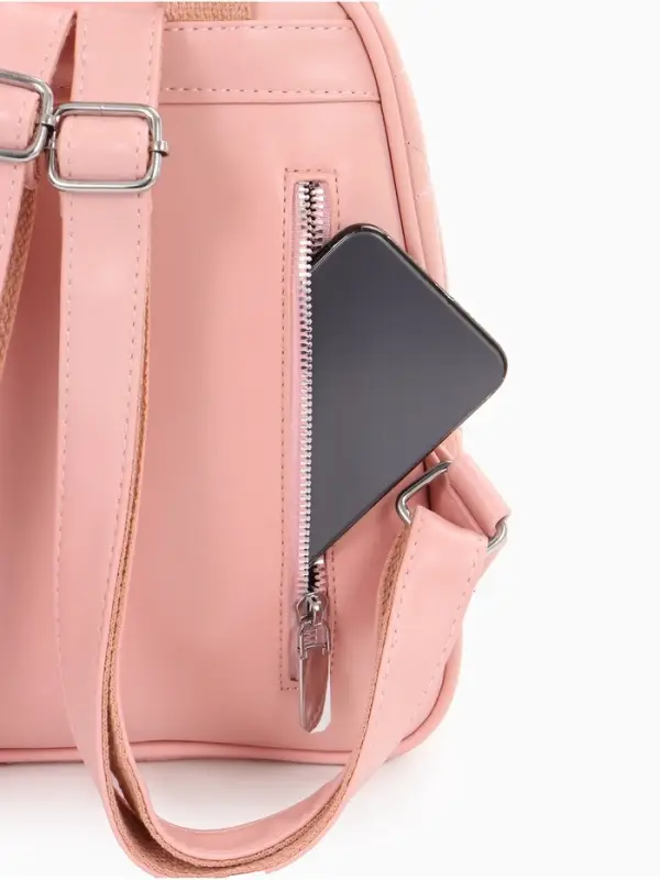 Рюкзак женский на молнии, с карманами, размер 24&times;12&times;30 см, розовый