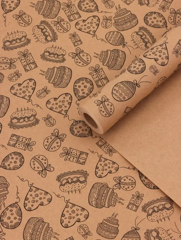 Крафт бумага «Праздник» черный на коричневом фоне, 0.7×10±5% м, 60 г Крафт бумага «Праздник» черный на коричневом фоне, 0.7×10±5% м, 60 г