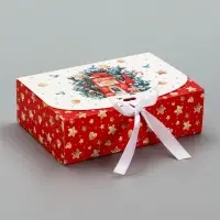Коробка подарочная новогодняя, складная &laquo;Уютное рождество&raquo;, 16&times;11.5&times;5 см