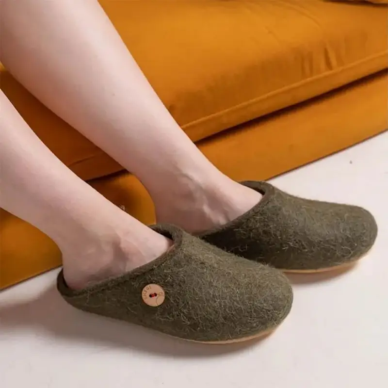 Домашние валенки Step, зеленые (олива), размер 35