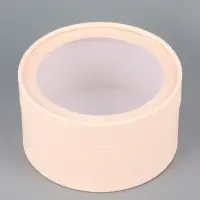 Подарочная коробка круглая &laquo;Розовый персик&raquo; завальцованная с окном, 18&times;10 см