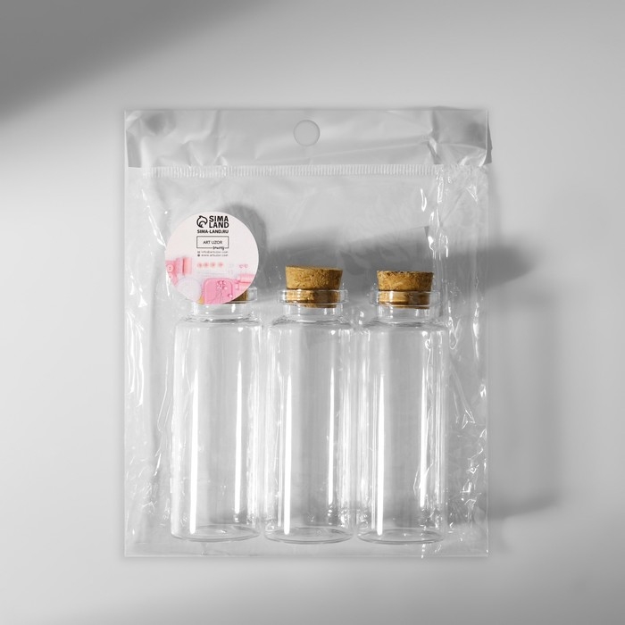 Баночки для хранения бисера, d = 3 × 8 см, 3 шт Баночки для хранения бисера, d = 3 × 8 см, 3 шт