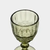 Бокалы для вина Magistro &laquo;Ла-Манш&raquo;, 250 мл, 9&times;15.2 см, набор 6 шт., стекло, зелёные