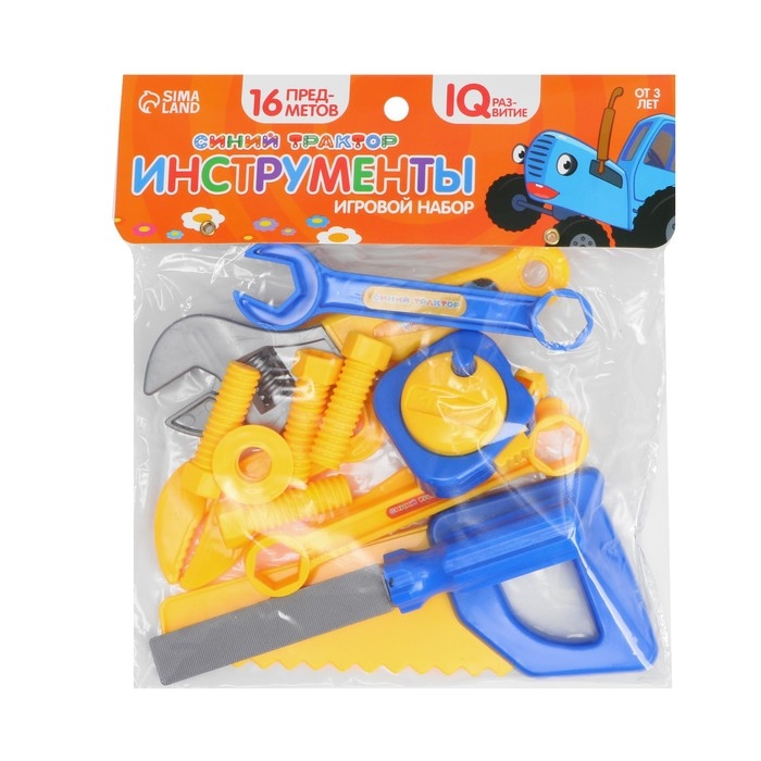 Игровой набор инструментов, Синий трактор, 16 предметов Игровой набор инструментов, Синий трактор, 16 предметов