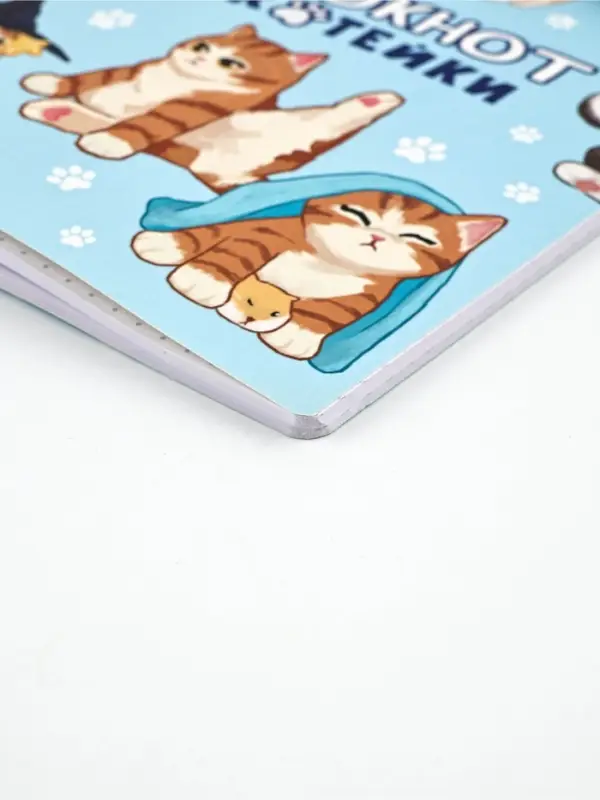 Блокнот А5, 48 листов, в точку, обложка софт-тач  "Котейка"