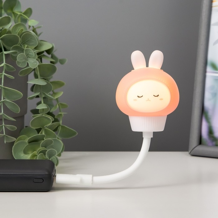 Подсветка для клавиатуры Подсветка для клавиатуры "Зайчик" LED ночник USB бело-розовый 6,8х6х19 см RISALUX
