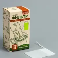 Набор фильтр-пакетов для заваривания чая с завязками, для кружки, 100 шт., 5&times;7 см