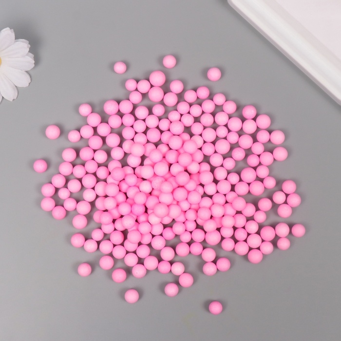 Декор для творчества пенопласт "Ассорти шариков" фуксия набор 10 гр