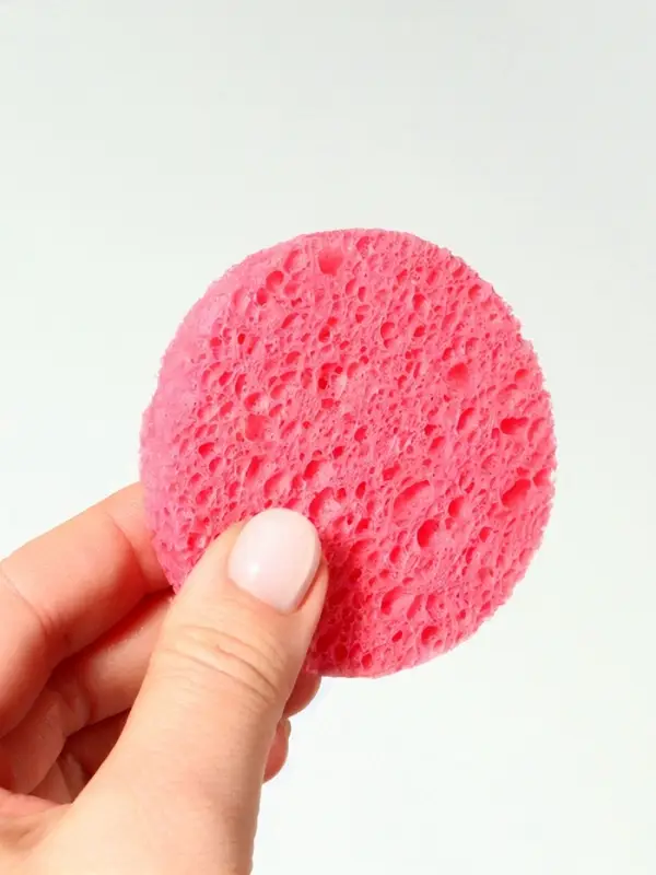 Спонж для умывания, набор - 10 шт., d=6.5 см, розовый