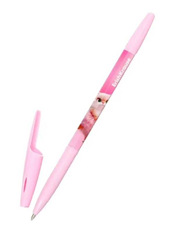 Ручка шариковая ErichKrause Prima Cat Stick, узел 0.7 мм, синяя, МИКС