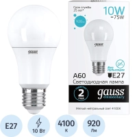 Лампа светодиодная Gauss LED Elementary A60 10Вт E27 4100K (23220)