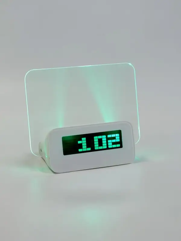 Часы - будильник "Послание", с маркером, подсветка зеленого цвета, белый