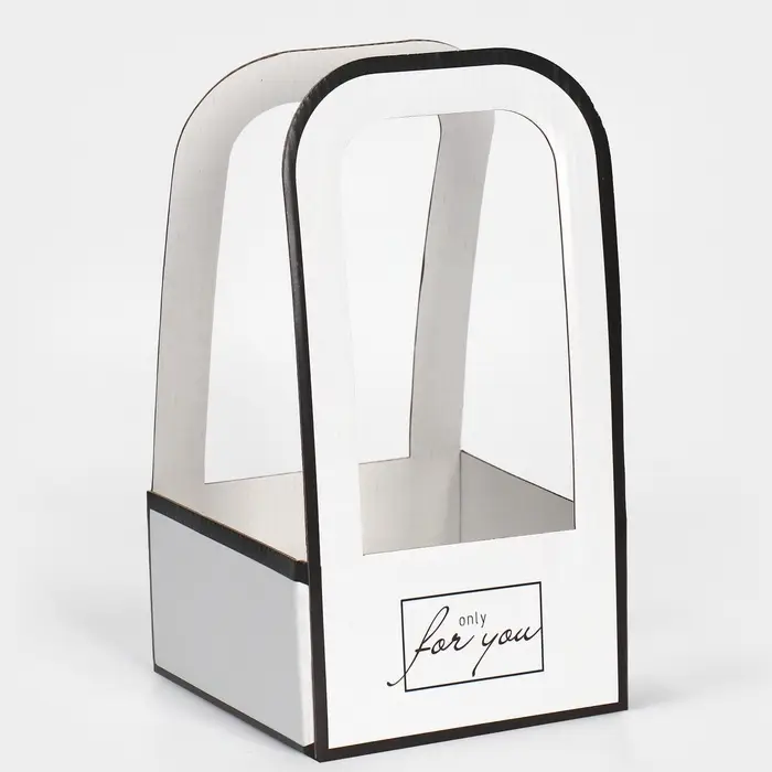 Коробка-переноска для цветов &laquo;For you&raquo;, 12&times;12&times;22 см