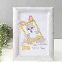 Фоторамка для фото 21х30 см (с ножкой) "Luxe Elegance" пластик, серебро, (пластик экран)