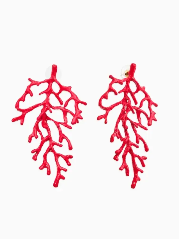 Серьги "Кораллы", цвет красный в золоте