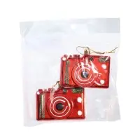 Украшение ёлочное &laquo;Карнавал. Фотоаппарат&raquo;, набор 2 шт., 5.5&times;8 см, красное