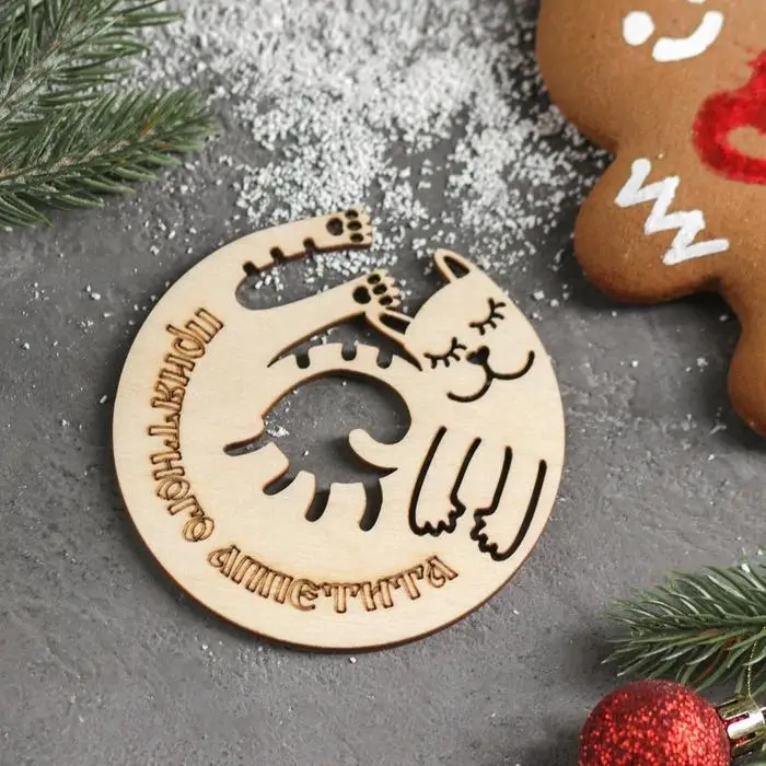 Подставка деревянная под горячее Доляна «Киса», 9×9 см Подставка деревянная под горячее Доляна «Киса», 9×9 см