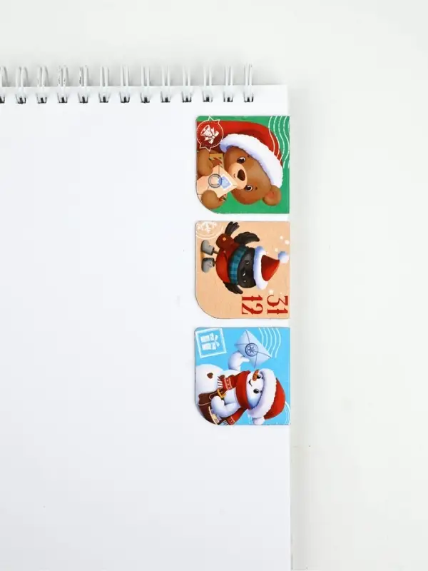 Набор блокнот на спирали, магнитные закладки 3 шт и ручка пластик  "Почта"