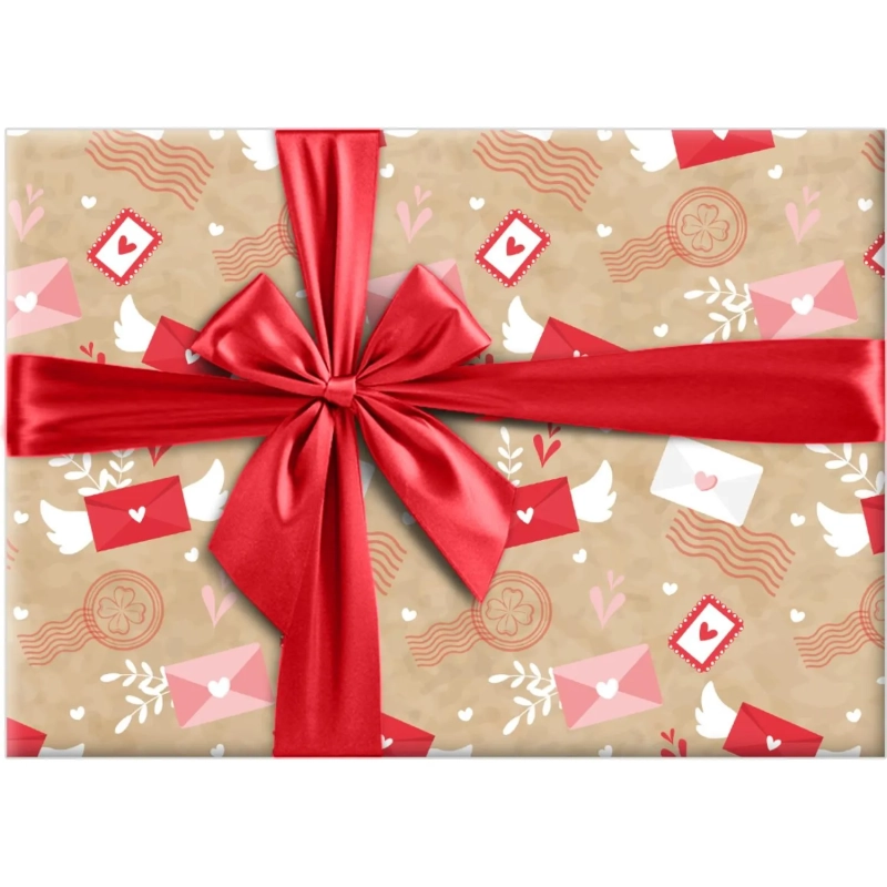 Бумага упаковочная крафт Письма любимым, 15.25.02546