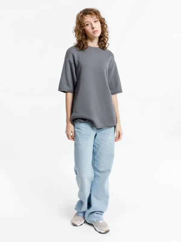 Джемпер с коротким рукавом Siluetti Volumica, серый, размер XS/S Джемпер с коротким рукавом Siluetti Volumica, серый, размер XS/S