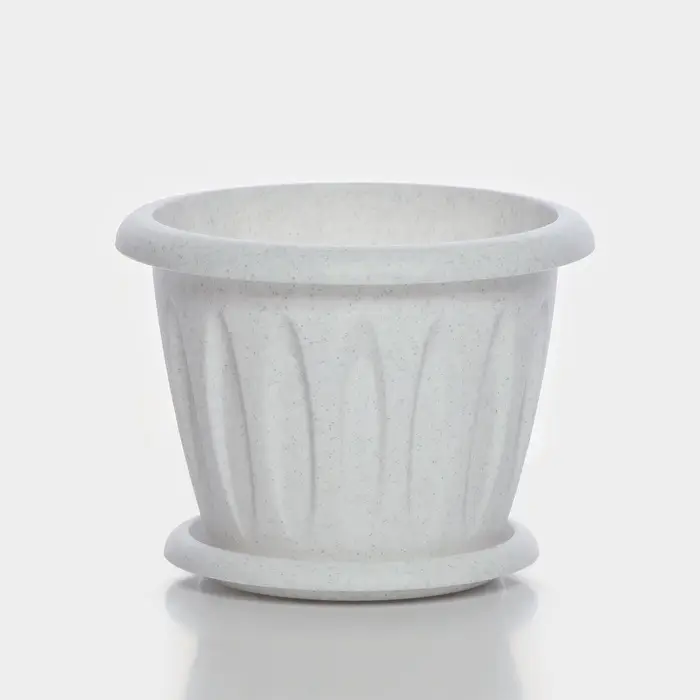 Горшок для цветов с поддоном &laquo;Фелиция&raquo;, 1.8 л, d=17.7 см, h=13.6 см, пластиковый, мраморный