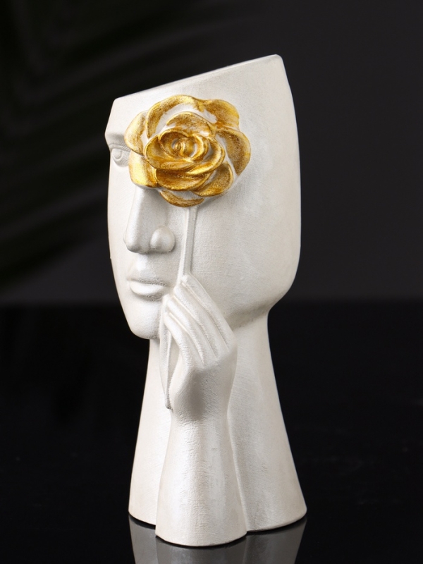 Фигурное кашпо "Венера" 14х6 см, белый