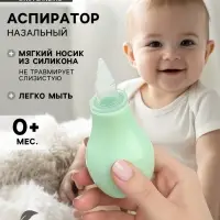 Аспиратор назальный, с колпачком, цвет мятный